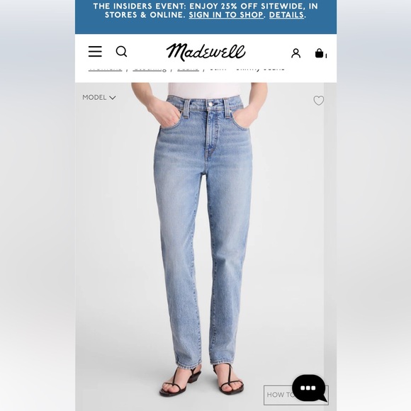 Madewell jeans, medium blue with distressing - Picture 2 of 7